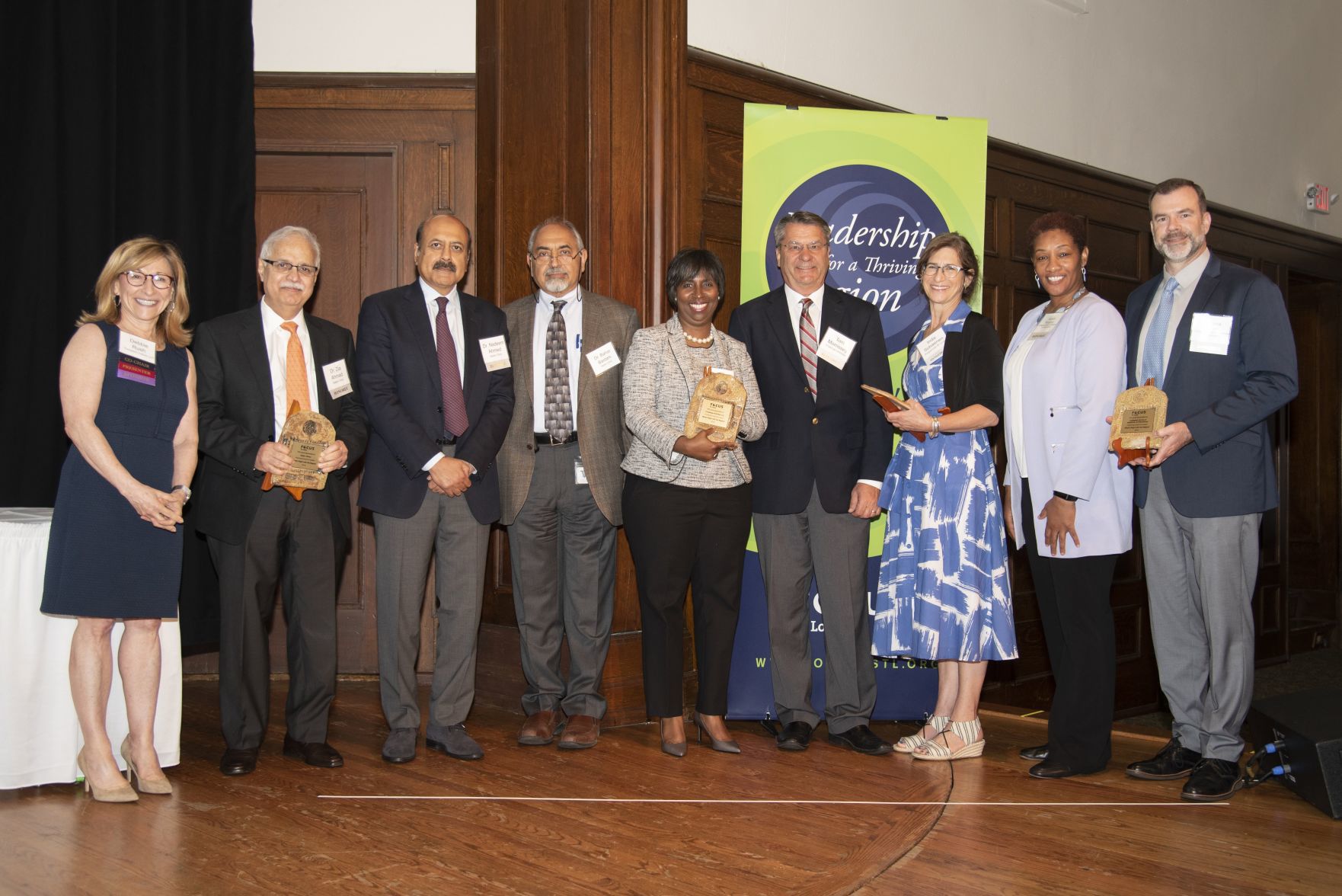 2019 FOCUS St Louis Improving Equity and Inclusion Award winners: Salam Clinic, Challenge Unlimited, Project Lab St Louis, Collegiate School of Medicine and Bioscience